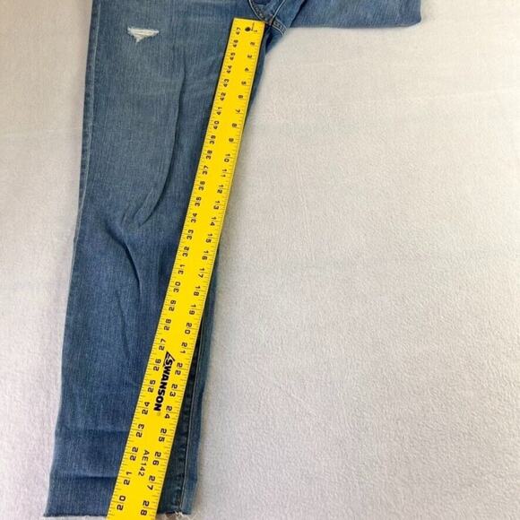 Madewell Jean Women 28 The Perfect Vintage Medium Wash Distressed Raw Frayed Hem - Picture 7 of 16